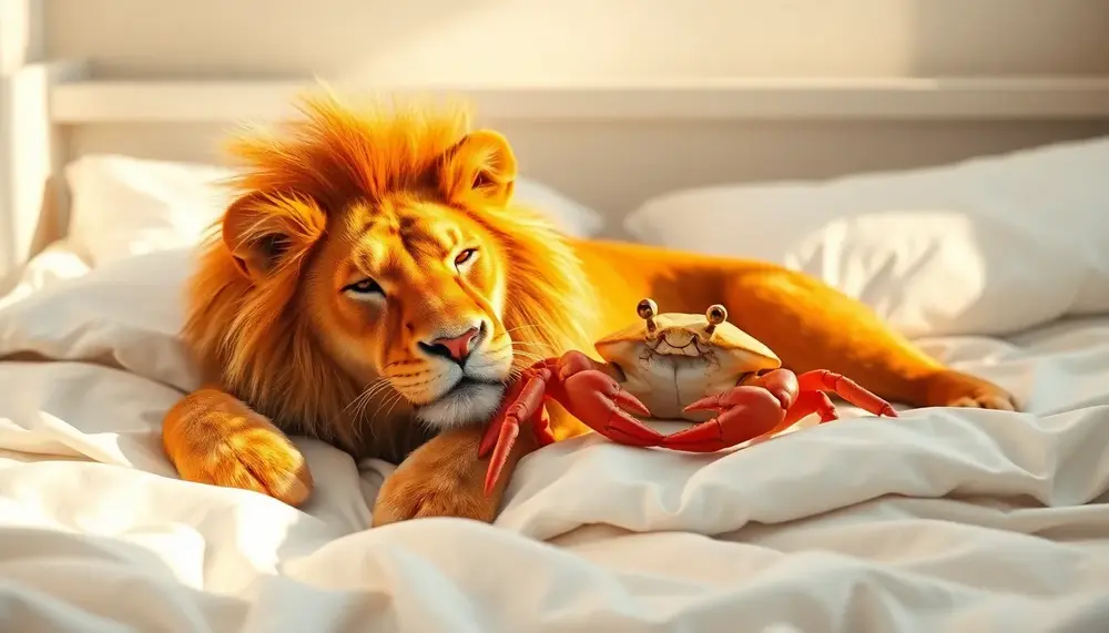 Leidenschaft und Intensität: Krebs und Löwe im Bett