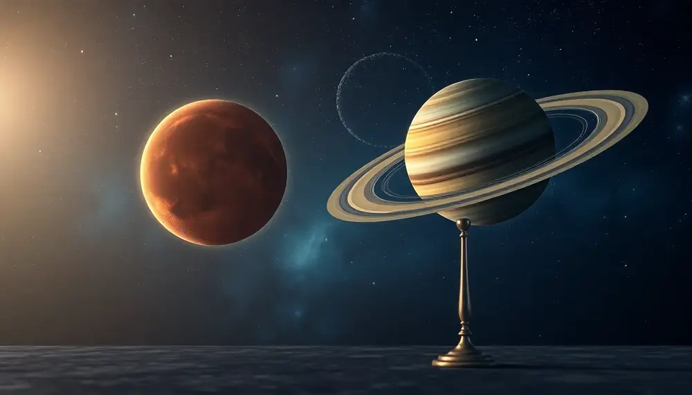 Venus gegenüber Saturn: Liebe und Verantwortung im Konflikt